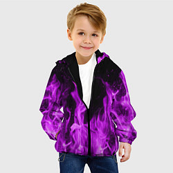 Куртка с капюшоном детская Фиолетовый огонь, цвет: 3D-черный — фото 2