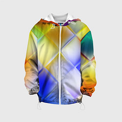 Куртка с капюшоном детская Colorful squares, цвет: 3D-белый