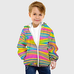 Куртка с капюшоном детская Абстрактные разводы цвета, цвет: 3D-белый — фото 2