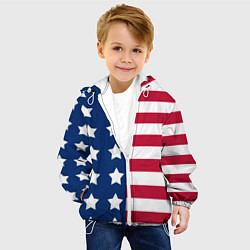 Куртка с капюшоном детская USA Flag, цвет: 3D-белый — фото 2