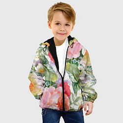 Куртка с капюшоном детская Пион, цвет: 3D-черный — фото 2