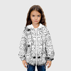 Куртка с капюшоном детская Совушки: узор, цвет: 3D-белый — фото 2
