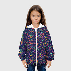 Куртка с капюшоном детская Chaos of geometria, цвет: 3D-белый — фото 2