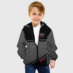 Куртка с капюшоном детская Audi: Crey & Black, цвет: 3D-черный — фото 2
