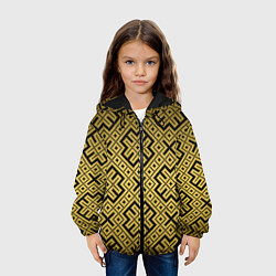 Куртка с капюшоном детская Обереги cлавян: золотая, цвет: 3D-черный — фото 2