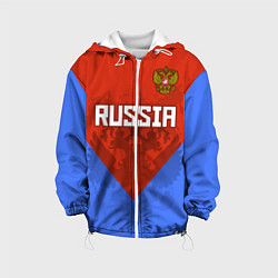 Куртка с капюшоном детская Russia Red & Blue, цвет: 3D-белый