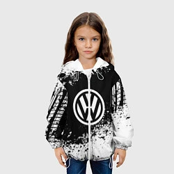 Куртка с капюшоном детская Volkswagen: Black Spray, цвет: 3D-белый — фото 2