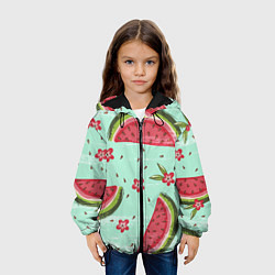 Куртка с капюшоном детская Арбузный вкус, цвет: 3D-черный — фото 2
