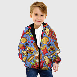 Куртка с капюшоном детская Fastfood Life, цвет: 3D-черный — фото 2