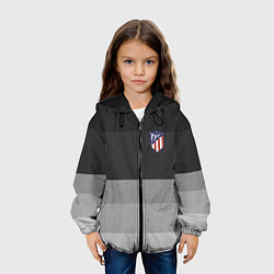 Куртка с капюшоном детская ФК Атлетико Мадрид: Серый стиль, цвет: 3D-черный — фото 2