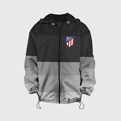 Куртка с капюшоном детская ФК Атлетико Мадрид: Серый стиль, цвет: 3D-черный