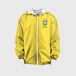 Куртка с капюшоном детская Бразилия: ЧМ-2018, цвет: 3D-белый