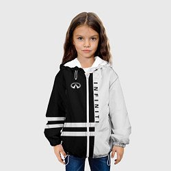 Куртка с капюшоном детская Infiniti: B&W Lines, цвет: 3D-белый — фото 2