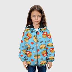 Куртка с капюшоном детская Yum Fast Food, цвет: 3D-черный — фото 2