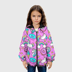 Куртка с капюшоном детская Сказочные единороги, цвет: 3D-черный — фото 2