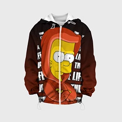 Куртка с капюшоном детская Bart: Thug Life, цвет: 3D-белый