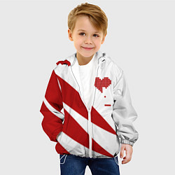 Куртка с капюшоном детская Игра в сердца, цвет: 3D-белый — фото 2