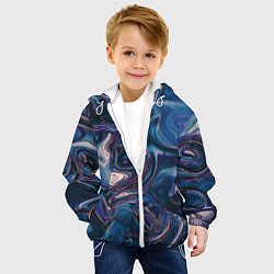 Куртка с капюшоном детская Абстрактная жидкость, цвет: 3D-белый — фото 2