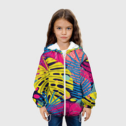 Куртка с капюшоном детская Тропическая мода, цвет: 3D-белый — фото 2