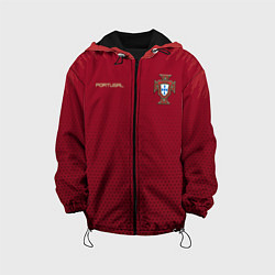 Куртка с капюшоном детская Сборная Португалии соты сетка, цвет: 3D-черный