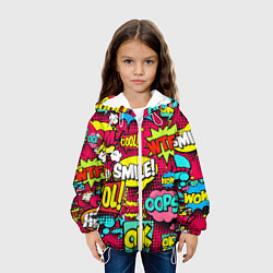Куртка с капюшоном детская Слова из комиксов, цвет: 3D-белый — фото 2