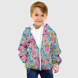 Куртка с капюшоном детская Pop art Kiss, цвет: 3D-белый — фото 2