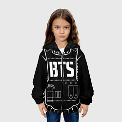 Куртка с капюшоном детская BTS ARMY, цвет: 3D-черный — фото 2