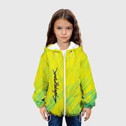 Куртка с капюшоном детская Cyberpunk 2077: Yellow, цвет: 3D-белый — фото 2