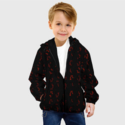 Куртка с капюшоном детская Алфавит хищника, цвет: 3D-черный — фото 2