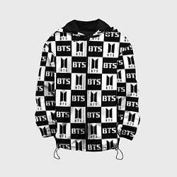 Куртка с капюшоном детская BTS B&W, цвет: 3D-черный