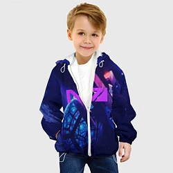 Куртка с капюшоном детская N7: Neon Space, цвет: 3D-белый — фото 2