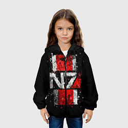 Куртка с капюшоном детская Mass Effect N7, цвет: 3D-черный — фото 2