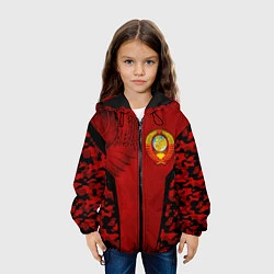 Куртка с капюшоном детская Камуфляж СССР, цвет: 3D-черный — фото 2