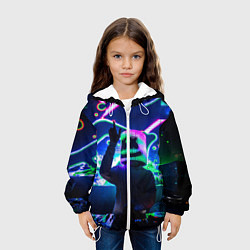 Куртка с капюшоном детская Marshmello: Neon DJ, цвет: 3D-белый — фото 2