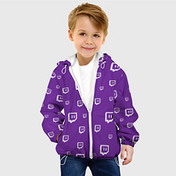 Куртка с капюшоном детская Twitch Pattern, цвет: 3D-белый — фото 2