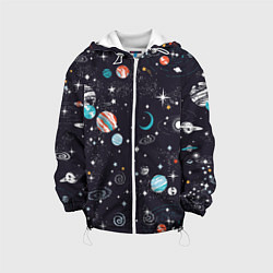 Куртка с капюшоном детская Загадочный космос, цвет: 3D-белый