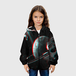 Куртка с капюшоном детская Cosmos Glitch, цвет: 3D-черный — фото 2