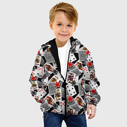 Куртка с капюшоном детская Игральные карты и фишки, цвет: 3D-черный — фото 2