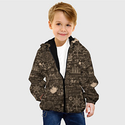 Куртка с капюшоном детская Старая рукопись путешественника, цвет: 3D-черный — фото 2