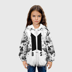 Куртка с капюшоном детская BTS: Grey Butterflies, цвет: 3D-белый — фото 2
