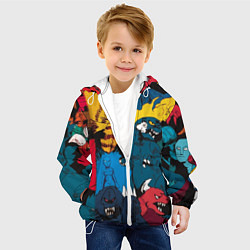 Куртка с капюшоном детская Годзилла, цвет: 3D-белый — фото 2