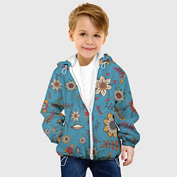 Куртка с капюшоном детская Цветочный рай узор, цвет: 3D-белый — фото 2