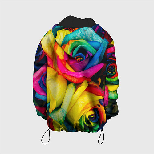 Детская куртка Разноцветные розы / 3D-Черный – фото 2