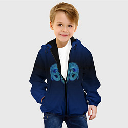 Куртка с капюшоном детская Знаки Зодиака Овен, цвет: 3D-черный — фото 2
