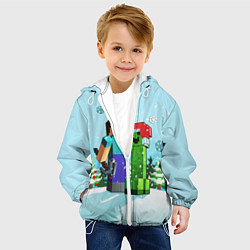 Куртка с капюшоном детская MINECRAFT НОВОГОДНИЙ, цвет: 3D-белый — фото 2