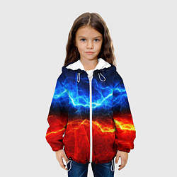 Куртка с капюшоном детская Лёд и огонь, цвет: 3D-белый — фото 2