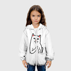 Куртка с капюшоном детская Meme Cat, цвет: 3D-белый — фото 2