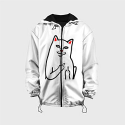Куртка с капюшоном детская Meme Cat, цвет: 3D-черный