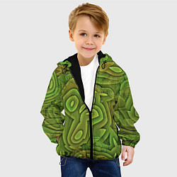 Куртка с капюшоном детская Необычный камуфляж, цвет: 3D-черный — фото 2