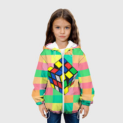 Куртка с капюшоном детская Кубик Рубика, цвет: 3D-белый — фото 2
